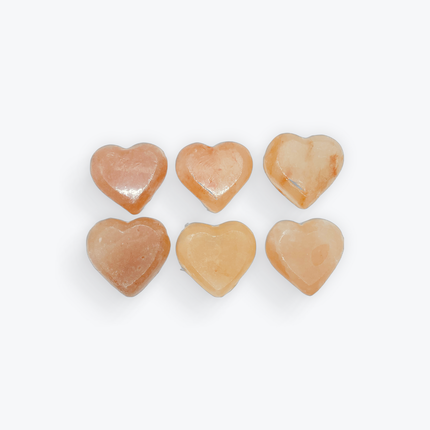 6 Himalayan Salt Heart Stones