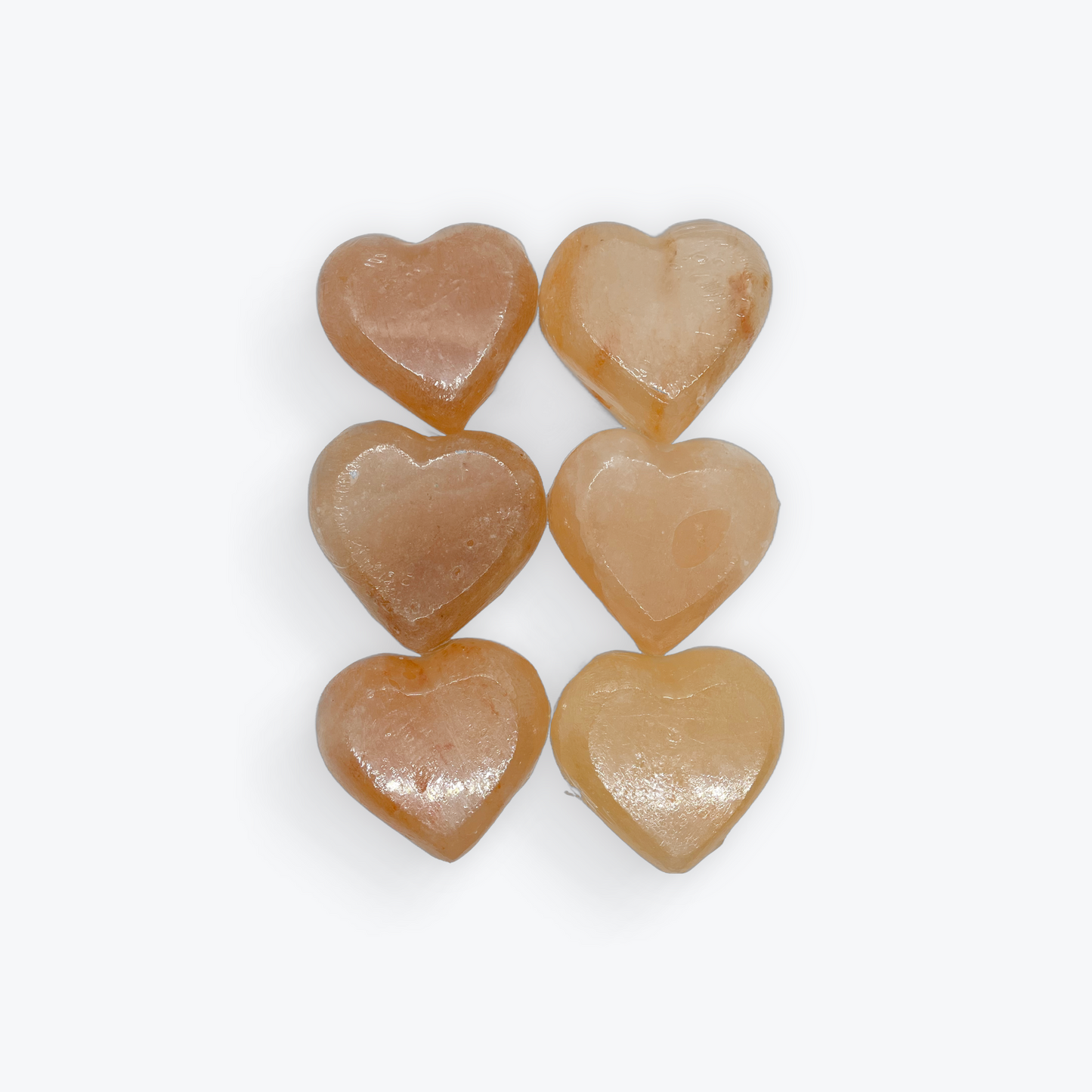 6 Himalayan Salt Heart Stones